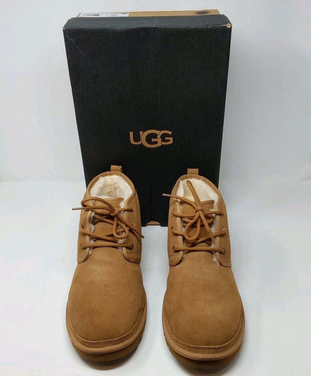 UGG Neumel Mens 12 Chestnut Suede Sheepskin Chukka Boots 3236 NIB